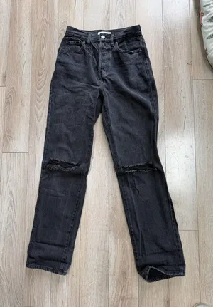 Pacsun Dad Jeans Black Distressed thumbnail 1