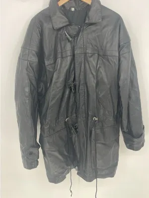 Vintage 90S‎ Black Leather Fields Coat Mens XL toggle Closure, Leather Jacket thumbnail 1