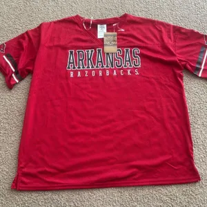 Rivalry Threads Arkansas Razorbacks Red jersey Shirt, size Large, NEW with TAGS thumbnail 1