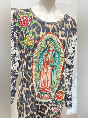 Ed Hardy Cheetah Print Mesh Bodycon Womens 2X Tattoo Logo Y2K 90s Sheer Dress thumbnail 10