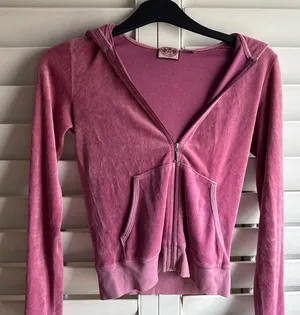 Juicy Couture Rose Hoodie with blue accents sz S Y2K thumbnail 1
