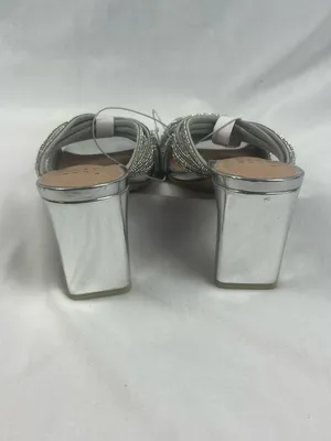 NWOT A New Day Silver Rhinestone Dress Slip-on Block Heels Size 6.5 thumbnail 6