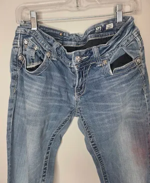 Miss Me Women’s 28 Light Wash Bootcut JP5487B Denim Jeans Rhinestone Detail thumbnail 1