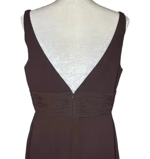 Bill Levkoff Womens Chiffon Special Occasion Dress Size 14 Brown Maxi Sleeveless thumbnail 5