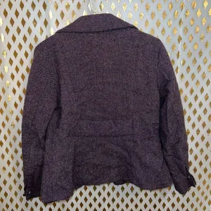 Wool coat purple red blend blazer jacket size S thumbnail 2