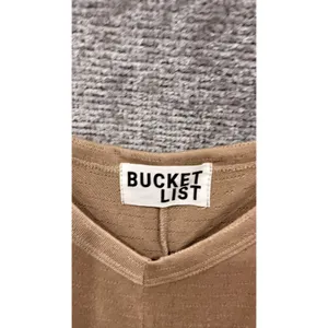 Bucket List Women Jumpsuit Large Tan Relaxed V-Neck Pocket Knit R5211 thumbnail 4