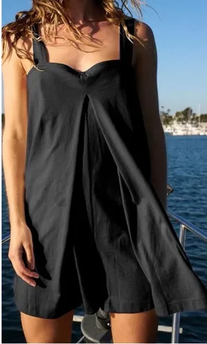 NWT Free People FP Beach Nichola Romper - black - XS thumbnail 1