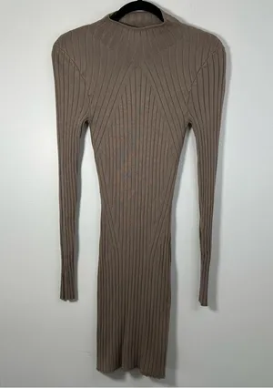 Abercrombie & Fitch Women’s Beige Long Sleeve Ribbed Knit Bodycon Dress Size XS thumbnail 1
