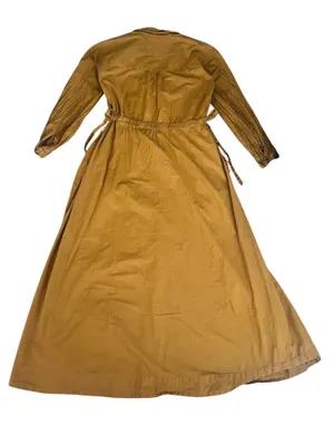 Anthropologie Maeve Mustard Yellow Cinched Waist Long Sleeve Shirt Maxi Dress M thumbnail 8