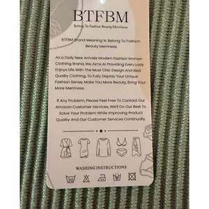 BTFBM Dress Womens Size L Ribbed Midi Knit Dress Olive Green Sleeveless NWT thumbnail 7