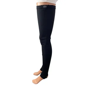 Alo Womens Black Sports Athletic Activewear Thigh High Compression Stockings M/L thumbnail 3