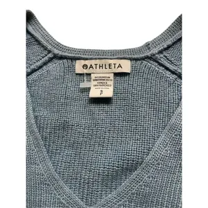 Athleta V-neck sweater pullover style blue sz Small thumbnail 3