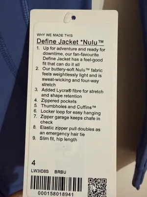 Define Lululemon Jacket Nulu thumbnail 2