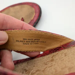 b.o.c. Born Concept Womens‎ Red Snakeskin Print Thong Flip Flop Sandals 8 Cat284 thumbnail 9