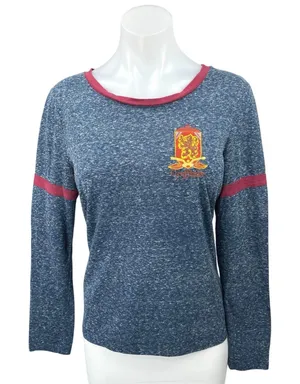 Harry Potter Gryffindor House Women's Blue Long Sleeve Pullover Tee Shirt Top M thumbnail 1