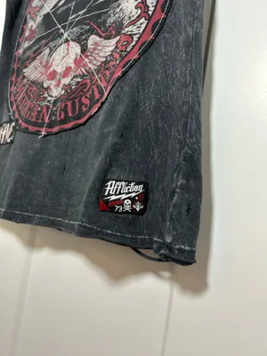 Large Affliction biker T shirt distressed thumbnail 6