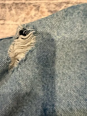 Old Navy Distressed Denim Jacket Light Wash thumbnail 3