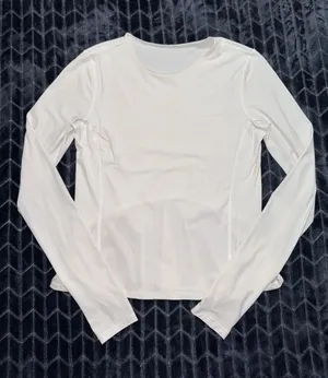 Lululemon Women's White Look Ahead Run Long Sleeve Size 6 thumbnail 1