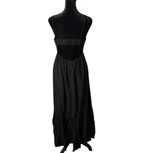 A New Day Whimsigoth Grunge Open Back Tiered Cami Black Maxi Dress Womens S Cut Out thumbnail 3