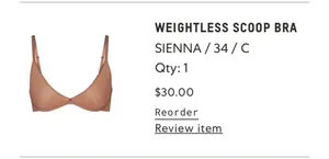 SKIMS Weightless Scoop Bra 34C thumbnail 2
