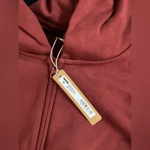 Skims NWT Cotton Fleece Classic Zip Up Hoodie Sweatshirt Merlot Size M thumbnail 8