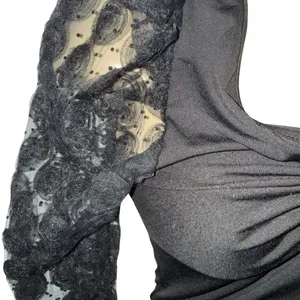 SheIn Black One-Shoulder Bodysuit with Lace Detail thumbnail 5