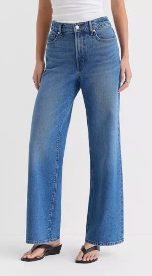 LOFT Rivete Curvy Vintage Dark Wash High Rise Wide Leg Classic Jeans 29 thumbnail 1