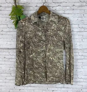 Vintage Rod’s Boho Lace Small Bell Sleeve Sheer Button Down thumbnail 2