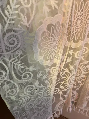 White Lace Embroidered Duster Kimono 2x thumbnail 7