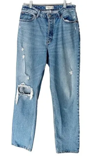 Abercrombie Jeans Dad High Rise Curve Love Button Fly Distressed 30 Long thumbnail 1