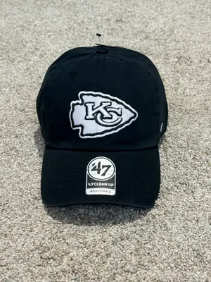 ’47 Brand Kansas City Chiefs Black NFL Clean Up adjustable hat thumbnail 2