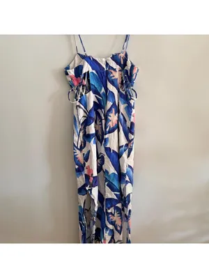 FARM Rio Linen Foliage Midi Dress thumbnail 7