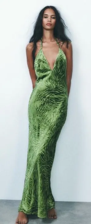 Zara velvet maxi dress thumbnail 1