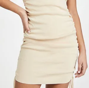 NWT lioness military minds mini dress drawstring side xs ecru thumbnail 2