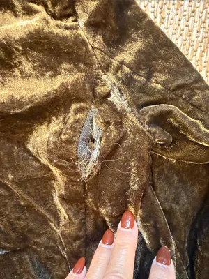 Cartonnier Olive Velvet Single-Button Blazer with Floral Lining thumbnail 4