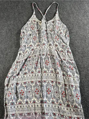 Roxy Border Paisley Strappy Maxi Pocket Sun Dress Women’s Size Medium Beach thumbnail 2