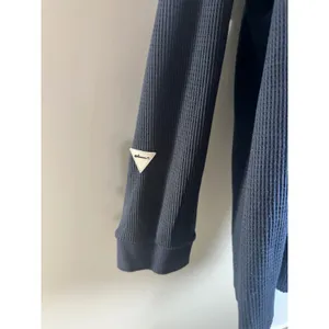 Sohana Women Navy Blue Waffle Knit Henley Button Down Cardigan Sweater Large thumbnail 4