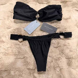 Outcast Clothing Denver Bikini Set Black Gold O Ring Hardware Swim thumbnail 3