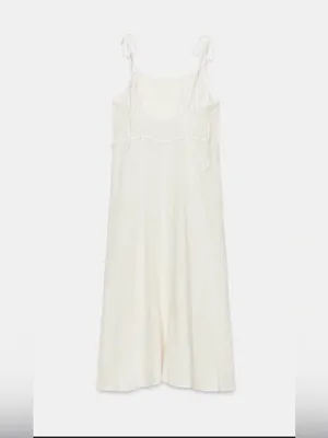 100% Zara linen midi dress thumbnail 3