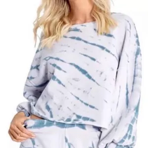 Wildfox Olivia Muse Spiral Dye Women’s Lavender & Blue Sweatshirt Size XS thumbnail 1