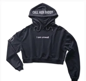 Barstool Sports Call Her Daddy “ I Am Unwell” Crop Hoodie thumbnail 1