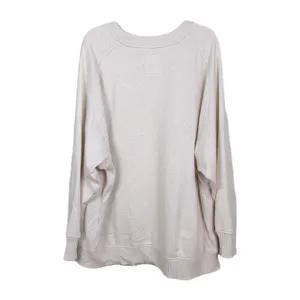 AERIE Heathered Cream Oversized Long Sleeve Sweatshirt Ribbed Cuffs Women's XL thumbnail 2