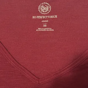 SO Women's Short Sleeve V-Neck Tee- Deep Red (XS) thumbnail 2