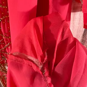 Made In India Pink‎ Beaded Maxi Dress With Scarf Size Large thumbnail 11