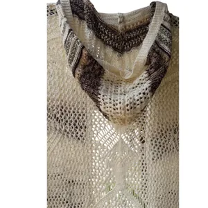 Cato Womens Open Knit Hooded Duster Cardigan Sweater Olive Brown Striped S NEW thumbnail 10