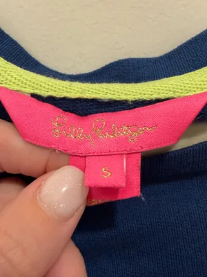 Lilly‎ Pulitzer Blue Embroidered Floral Sweatshirt Size Small thumbnail 2