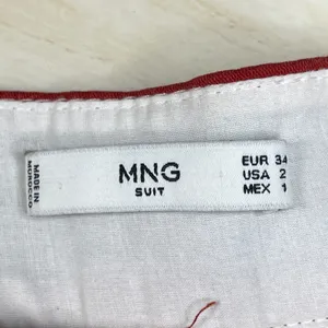 Mango MNG Suit Red Wide Leg High Rise Contrast Stitch Trousers Pants Womens 2 thumbnail 2