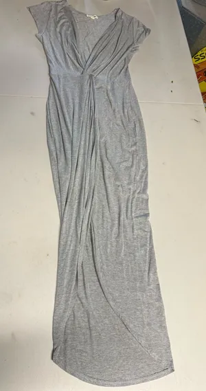 Women’s Rolla Coster Gray Twist-Front V Neck Short Sleeve Maxi Dress medium thumbnail 1