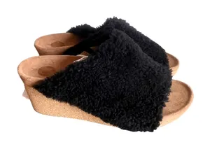 PAPILLIO NEW Women's Namica Teddy Shearling Wedge Slide Size 39 aka 8 #030A thumbnail 1