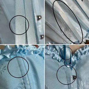 Corset Top Strapless Ruffle Iridescent Women Size Medium‎ Women Lace-Up Romantic thumbnail 7